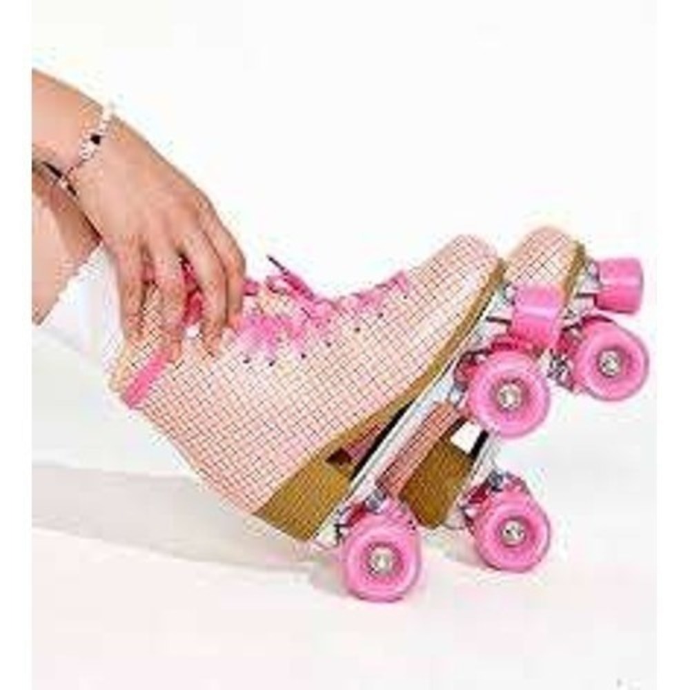 Impala Quad Roller Skates Pink Yellow Gingham Plaid Retro High Top Women Size 7